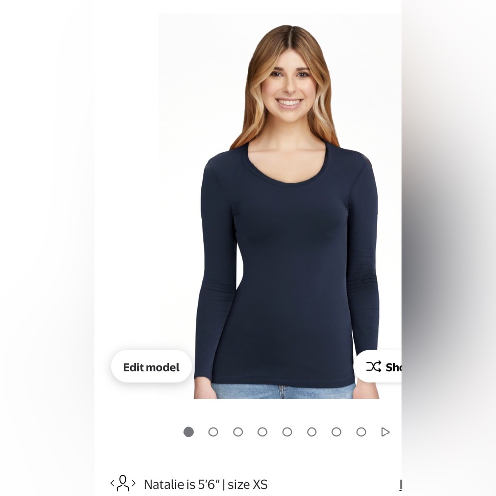 Classic Women's Long Sleeve V-Neck Top - Sz Small. 100% Cotton. NWT